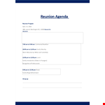 Sample Reunion Agenda: Create Family Memories with an Engaging Reunion Program example document template