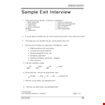 Effective Exit Interview Template | Improve Employee Retention example document template