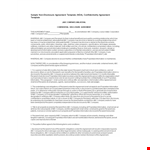 Protect Your Business Information with Our Non-Disclosure Agreement Template example document template