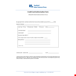 Credit Card Authorization Form Template - Secure Authorization for Payments & Credit example document template