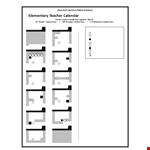 Elementary Teacher Calendar Template example document template