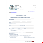 Client Referral Form Template example document template
