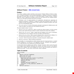 Software Validation Report example document template