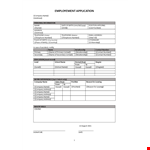 Employment Application Form example document template