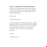 February Letter of Explanation | Application Support Letter | Concise and Clear example document template
