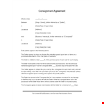 Consignment Agreement example document template