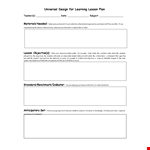 Lesson Plan Template for Students and Teachers example document template