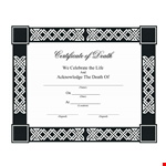 Death Certificate Template - Celebrate and Acknowledge with Ease example document template