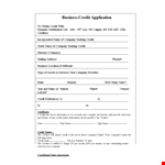 Credit Application Form - Apply for Credit. example document template