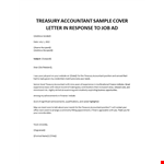 Treasury Accountant cover letter example document template