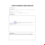 Event Planning Form Template example document template