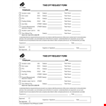 Time Off Request Form Template | Streamline Your Vacations | Manage Total Hours example document template