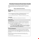 Professional Review Report Template Word example document template