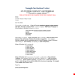 Company Formal Invitation Letter example document template 