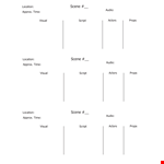 Visual Script Storyboard Template example document template 