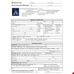 Police Investigation Report Template | Death, Unknown Decedent example document template