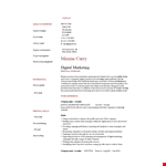 Digital Marketing Professional Resume - Media, Social, Dayjob | Company example document template