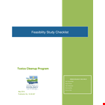 Feasibility Study Checklist Template example document template