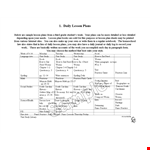 Daily Log Lesson Plan example document template