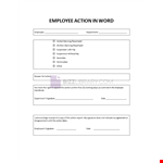 Employee Action Plan Word example document template 