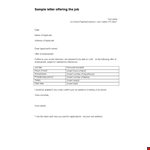 Job Offering Letter In Doc example document template