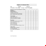Employee Evaluation Sheet Template - Assess Employee Performance in Above-Average Areas example document template