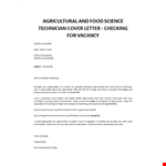 Agriculture Cover letter example document template
