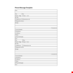 Professional Phone Message Template - Never Miss a Call example document template