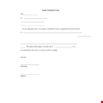 Download Free Sample Lease Termination Letter | Notice to Terminate example document template