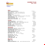 Food Menu Order Document Free Download example document template