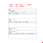 Student Incident Report: High School Incident, What Happened - [Company Name] example document template