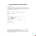 Employee Write-Up Sheet example document template