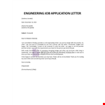 Engineering Job Application Letter example document template