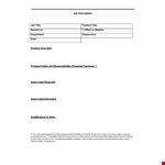 Job Description Template - Create an Effective Job Description example document template