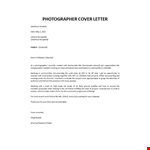 Photographer Cover Letter example document template