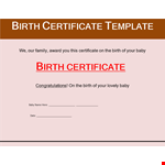 Free Birth Certificate Template example document template
