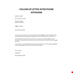 Interview follow up email example document template
