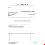 Proof of Residency Letter for Property Notarization in California - Verify Your Residency Today! example document template