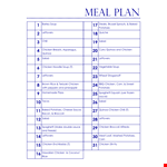 Easy Meal Plan Template for Leftovers example document template