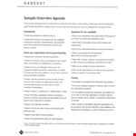 Sample Interview Agenda Template - Plan a Structured and Effective Interview example document template 