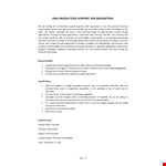 Java Production Support Job Description example document template