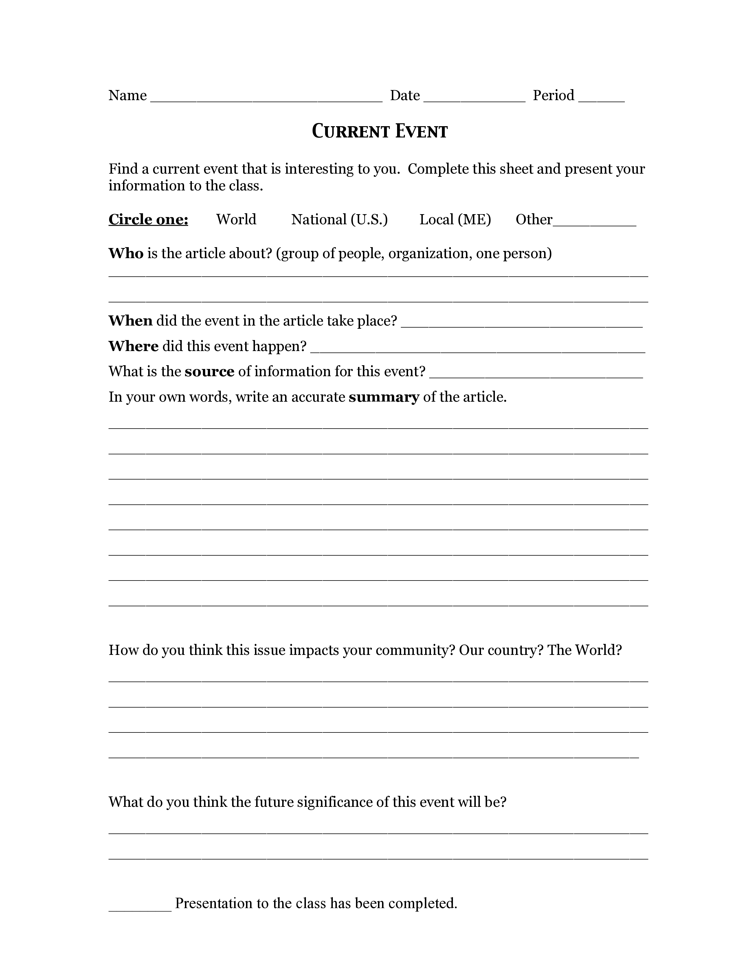 Event Description Template Event Description Template