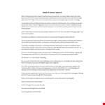 Maid of honour speech  example document template