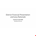 District Financial Presentation Template example document template