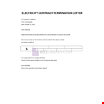 Letter terminating an electricity contract example document template