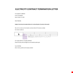Letter terminating an electricity contract example document template 