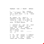 Employee Loan Agreement Form | Employee, Employer, Payroll | Get a Payroll Advance example document template