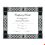Death Certificate Template - Download Printable Death Certificates example document template