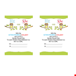 Gender Reveal Invitation Template - Exciting Action Figures and Dollies for your Party! example document template