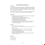 HVAC Installer Job Description example document template
